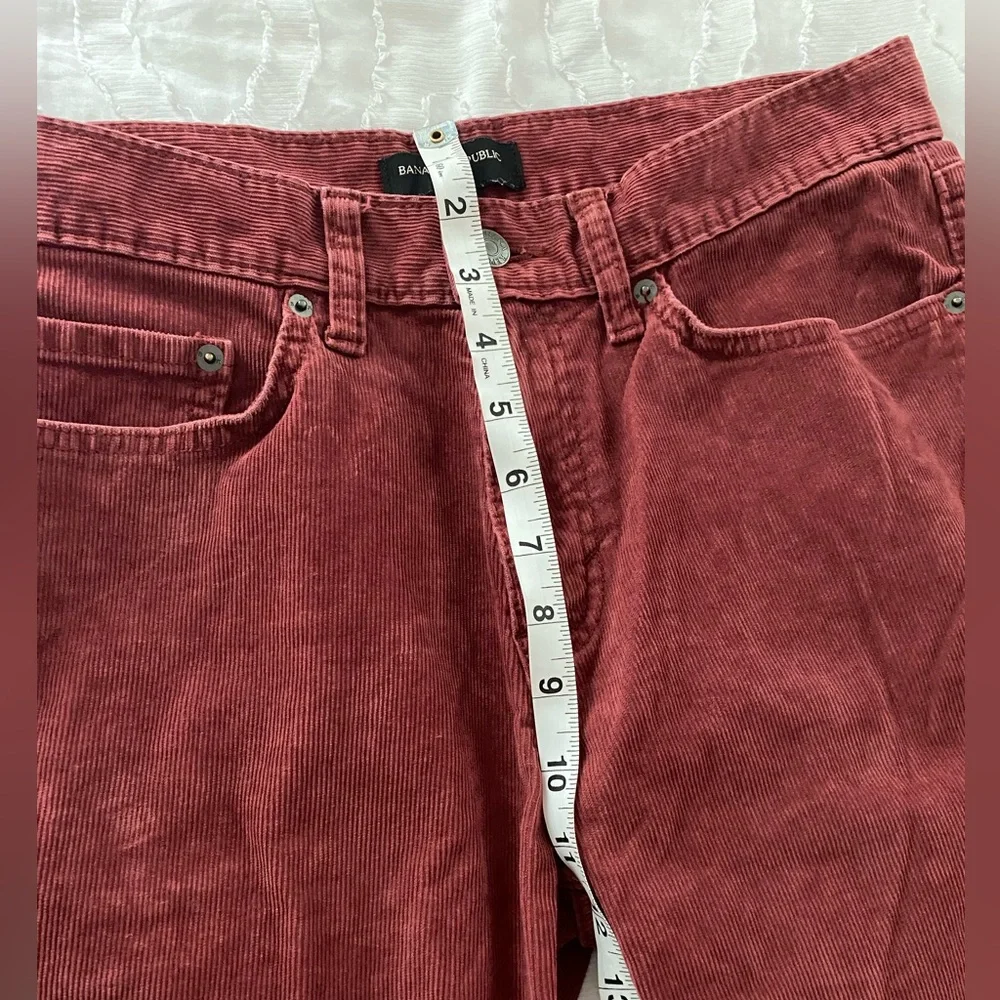 Banana Republic Red cherry Corduroy Vintage 90’s Classic Style Size 30 - Picture 7 of 8
